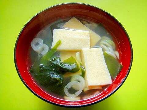 高野豆腐とわかめネギのすまし汁